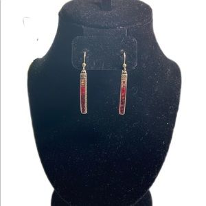 Brighton spectrum earrings. Silver with stones from red to pink. NWT